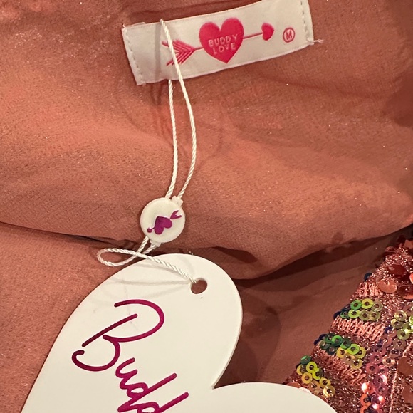 NWT BuddyLove Adeline Sequin Wrap Dress - Wild Strawberry - Picture 4 of 4